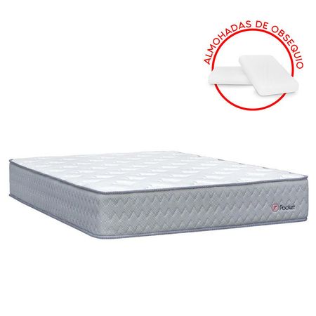 Colchón Forli Pocket 2 Plazas + 2 Almohadas + 1 Protector