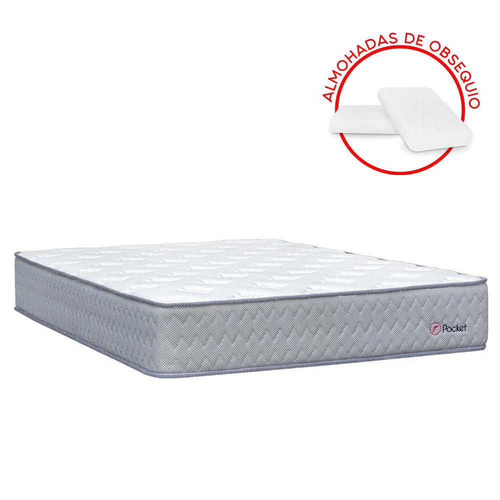 Colchón Forli Pocket 2 Plazas + 2 Almohadas + 1 Protector