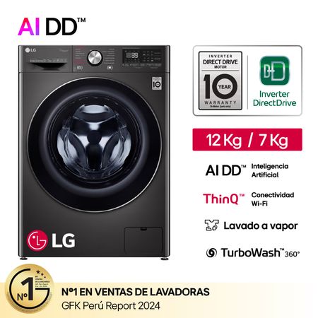 Lavaseca LG WD12BVC2S6C 12/7Kg Negro Acero