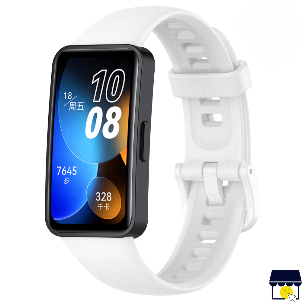 Correa de silicona para Huawei Band 8 / 9 / 10 + Case - Blanco