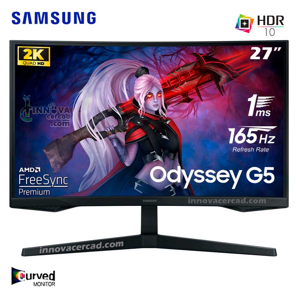 Monitor Samsung Odyssey G5 LS27CG552ELXPE 165HZ 1MS HDR10 Curvo.