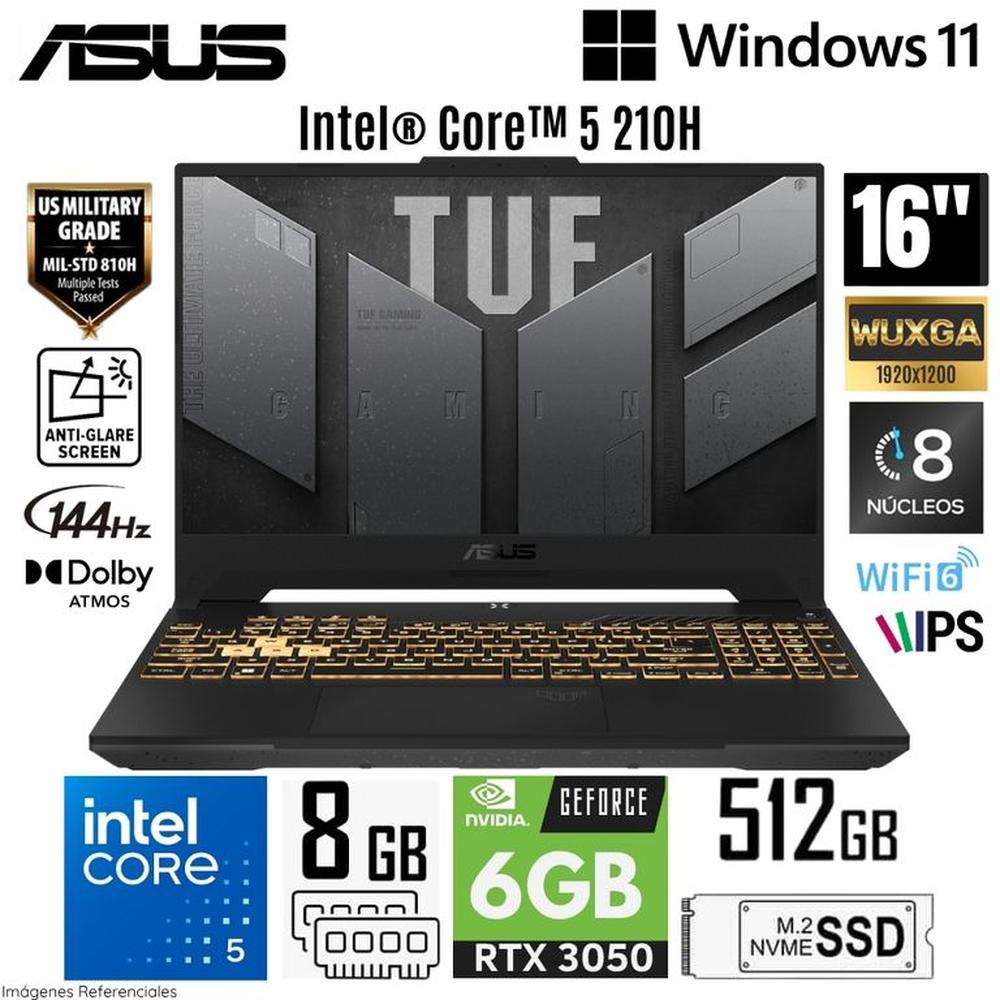 Laptop Asus FX607VJ-RL011W Intel Core 5 210H 8GB RAM 512GB SSD RTX 3050-6GB 16 WUXGA Gray