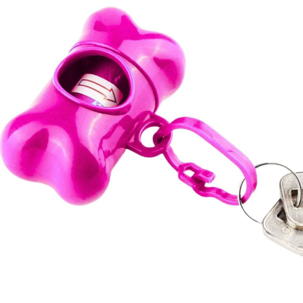 HUESITO PORTA BOLSAS PARA DESECHOS FUCSIA - CON 5 REPUESTO