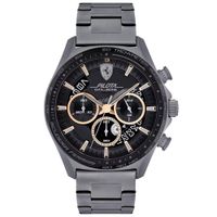Reloj Farrari Pilota Evo 0830824 Fecha Cronómetro Acero Inoxidable Gunmetal Dial Negro