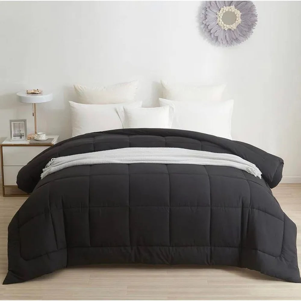 Edredón Monocromo Negro KING