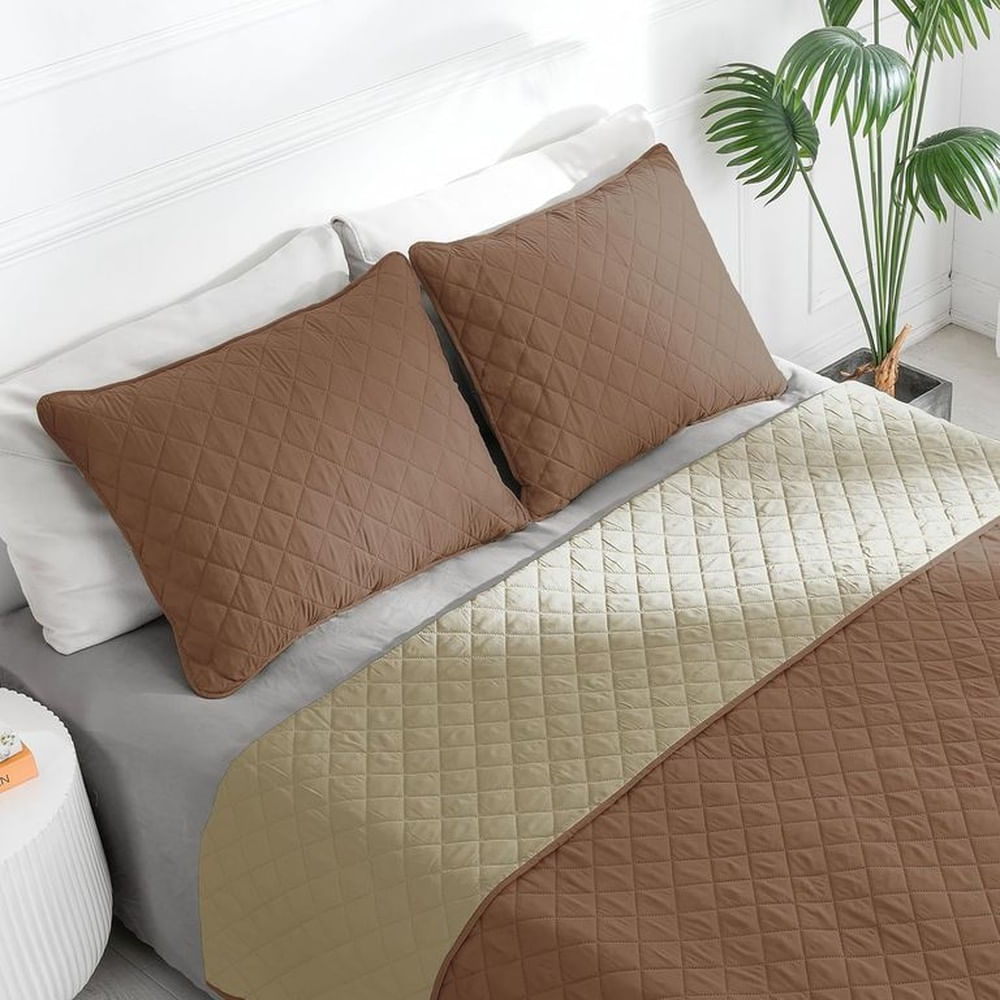Quilt Deluxe Almendra+Beige QUEEN