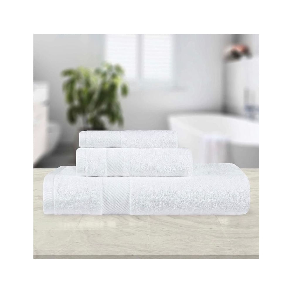 Toallas Deluxe Blanco Set 3 Piezas