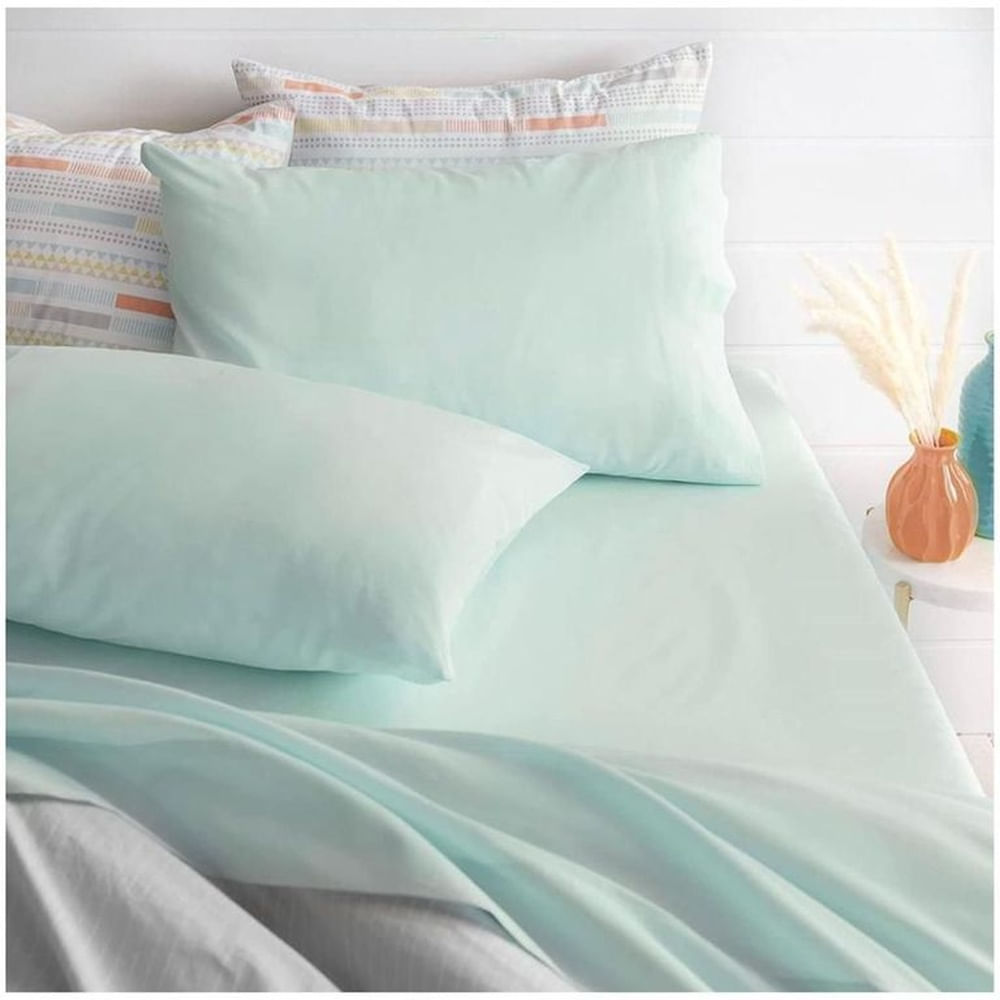 Juego de Sábanas Verde Agua 1.5 PLAZAS
