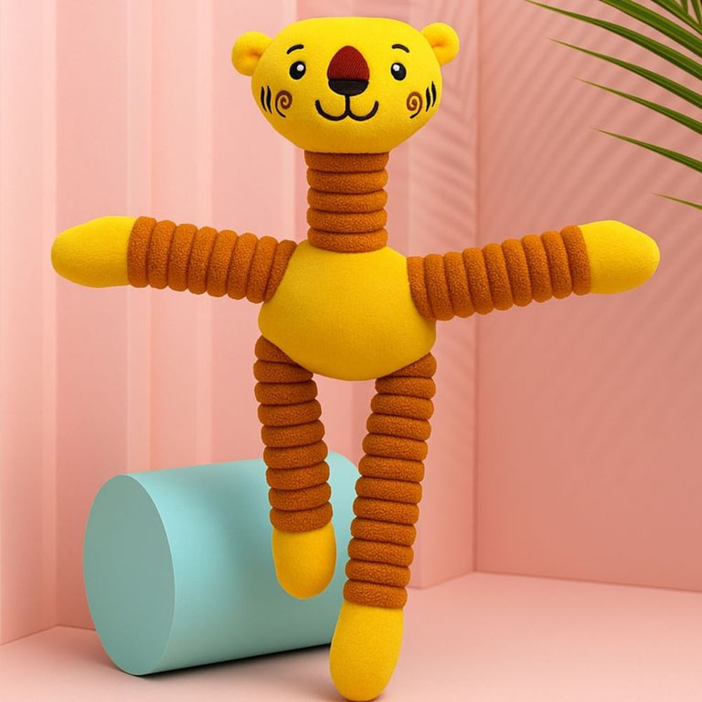 Gatito Feliz  Peluche para Perros - Amarillo