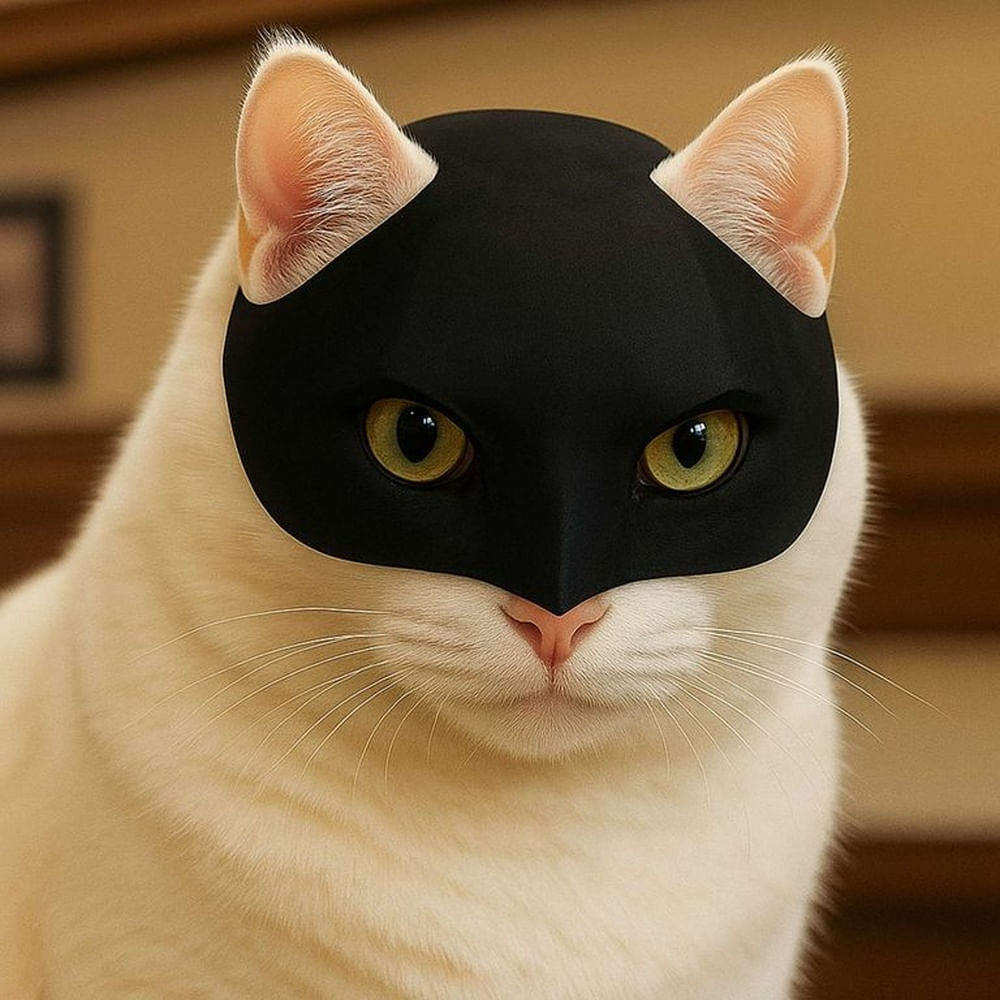 Máscara de Batcat- Disfraz de Mascota para Halloween Talla XL Negro