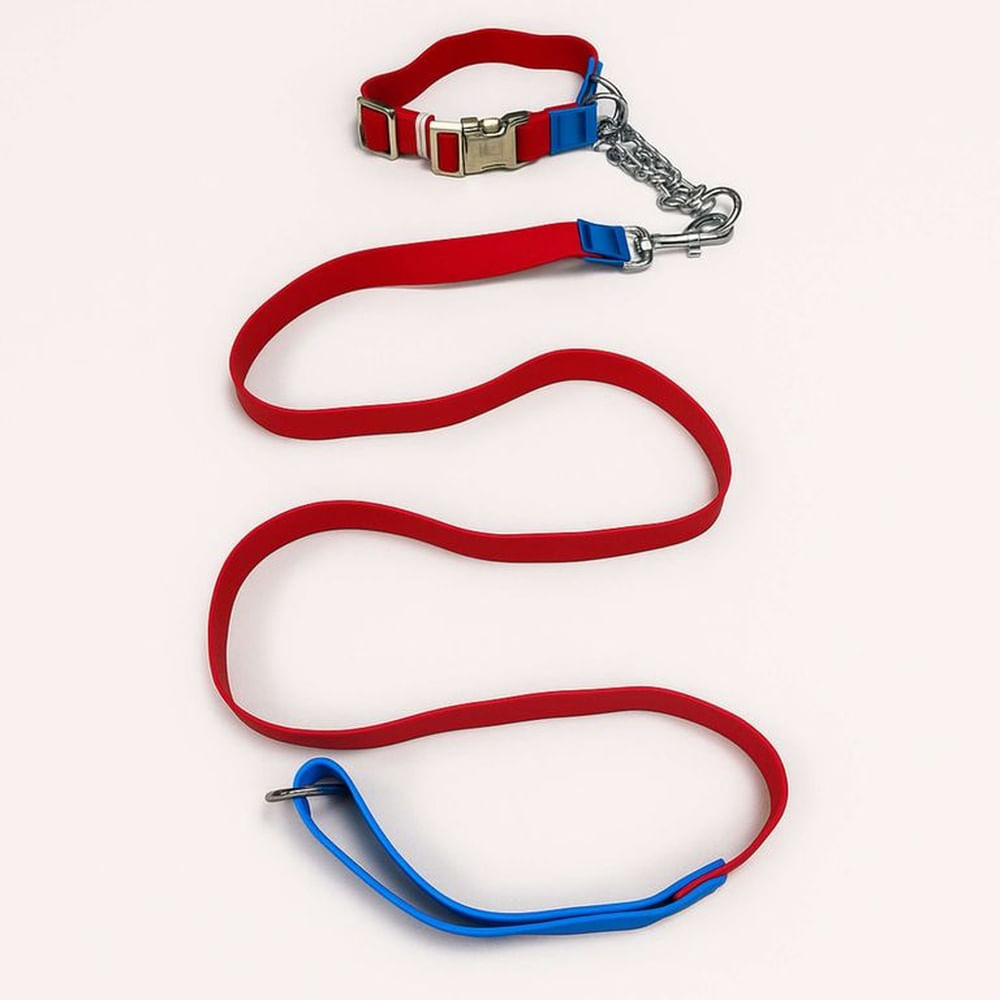 Elementa - Correa de Ahorque Impereable para Perros Rojo