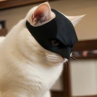 Máscara de Batcat- Disfraz de Mascota para Halloween Talla L Negro