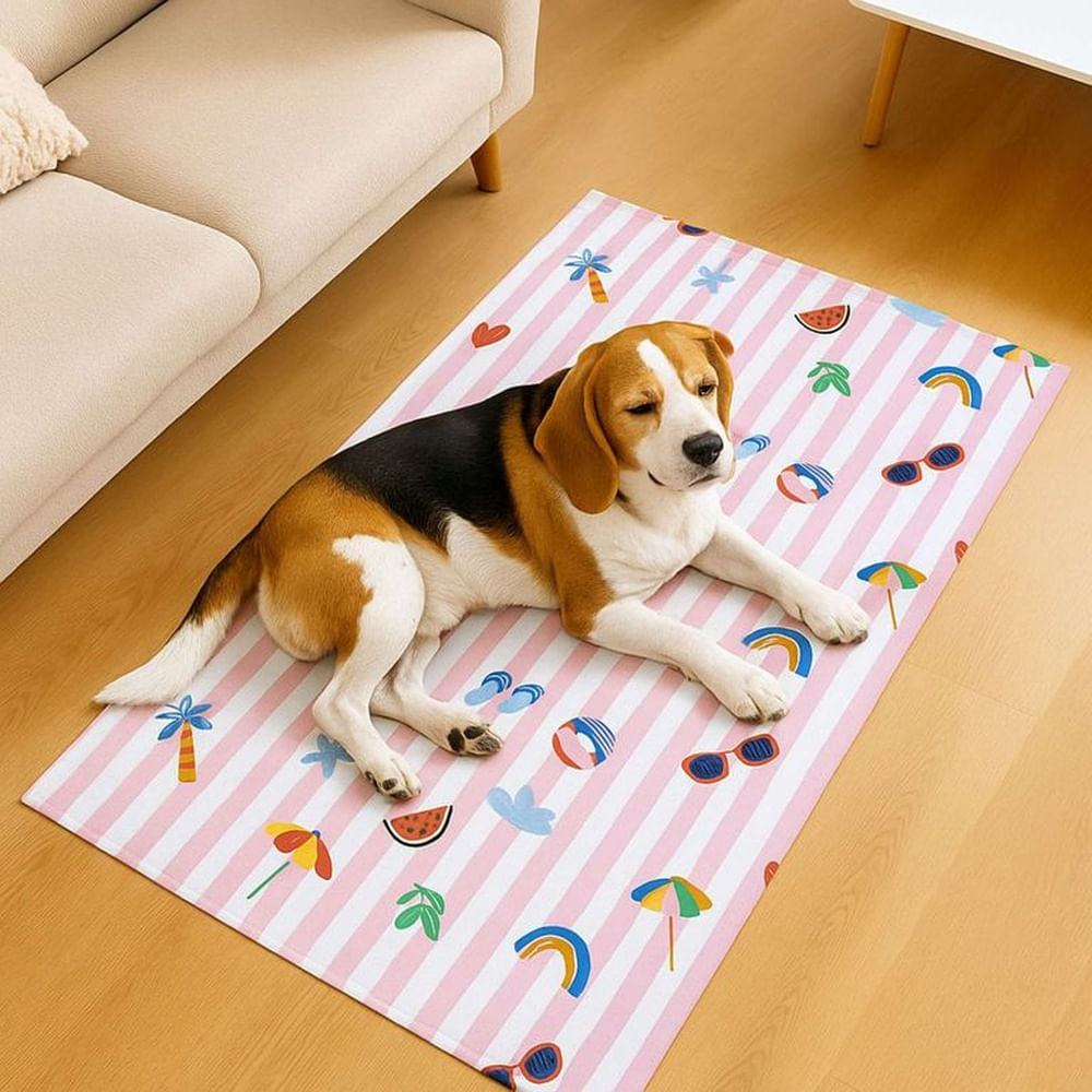 Manta Gel Refrescante Para Mascota  - Talla M - (Rosa)