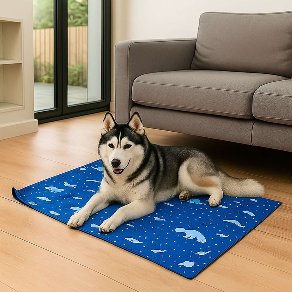 Manta Gel Refrescante Para Mascota  - Talla L - (Azul)