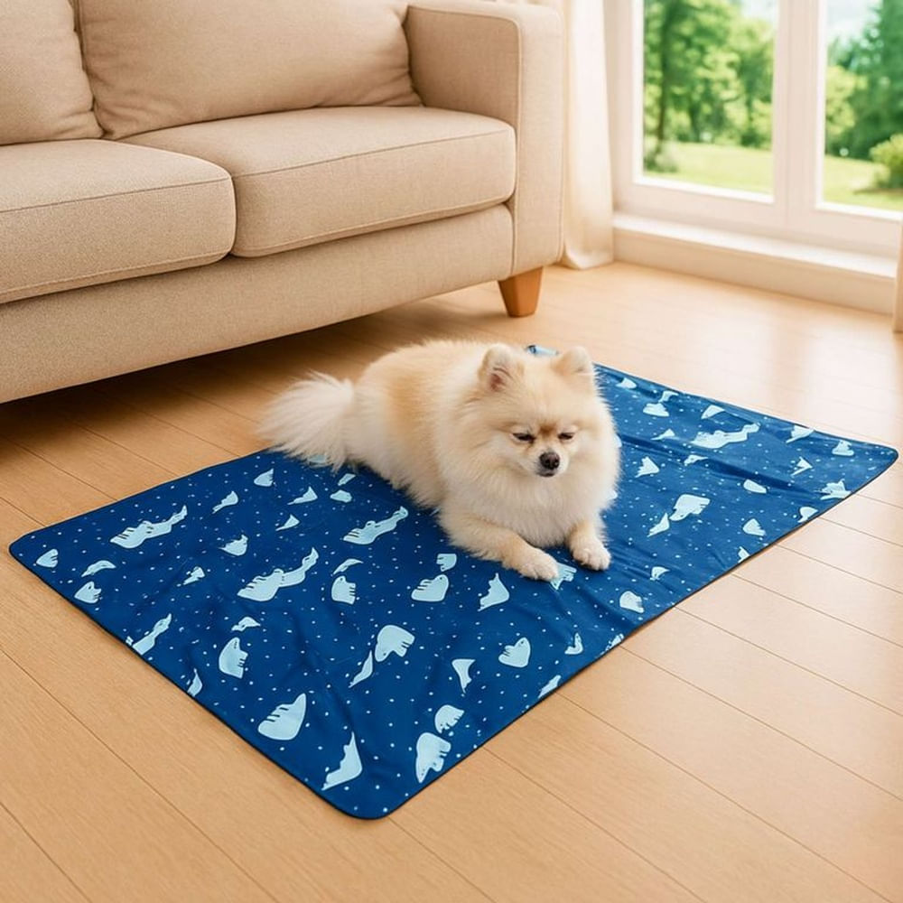 Manta Gel Refrescante Para Mascota  Talla S Azul