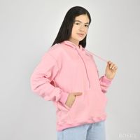 Polera rosa con capucha oversize Hoodie