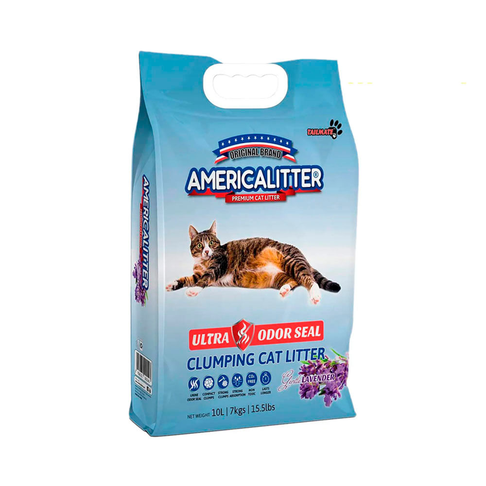 Arena para Gatos America Litter Ultra Odor Seal Lavanda 7Kg