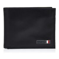 Billetera TOMMY HILFIGER RFID Edisto Delgada de Cuero - Negro