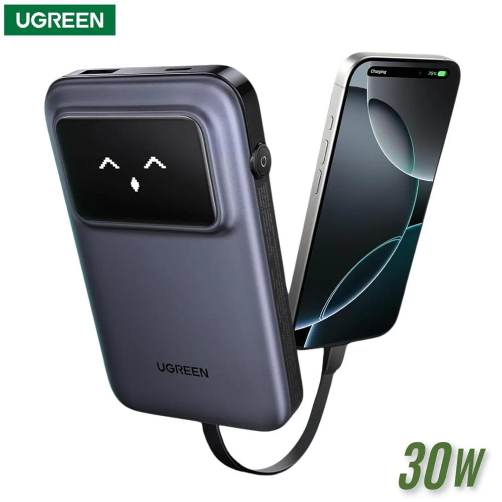 UGREEN Uno Power Bank 10000 mAh 30 W con Cable USB-C Integrada