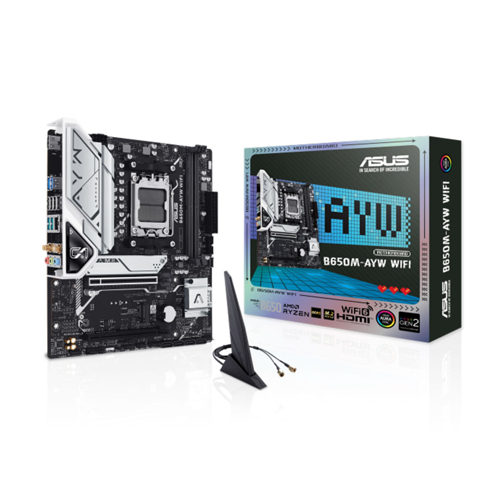 Asus B650M-AYW WIFI Motherboard mATX con Chipset AMD B650 y Socket AM5 - Alta Conectividad