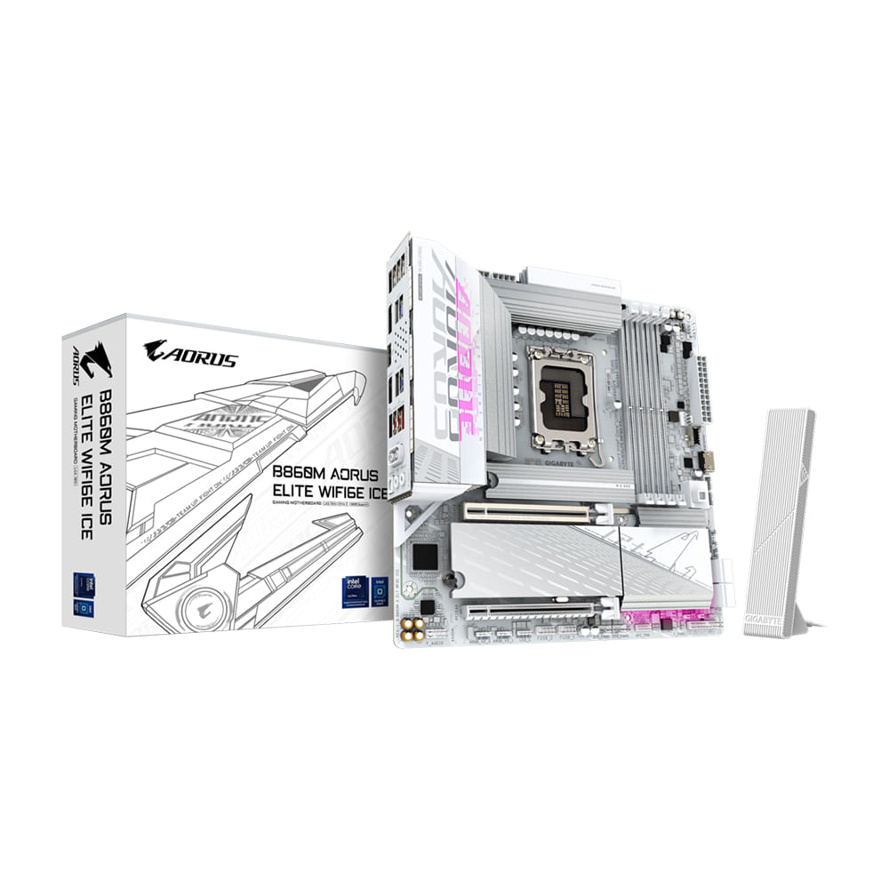 Placa Base Gigabyte B860M Aorus Elite WiFi 6E Ice - Rendimiento Superior y Conectividad Avanzada