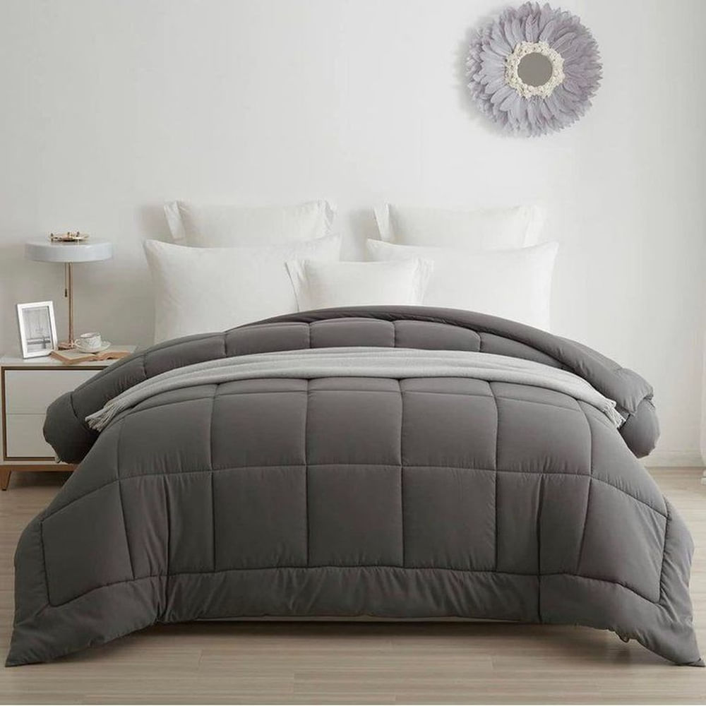 Edredón Monocromo Plomo 1.5 PLAZA
