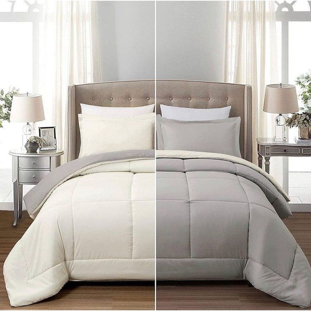 Edredón Bicolor GrisVerona KING Gris