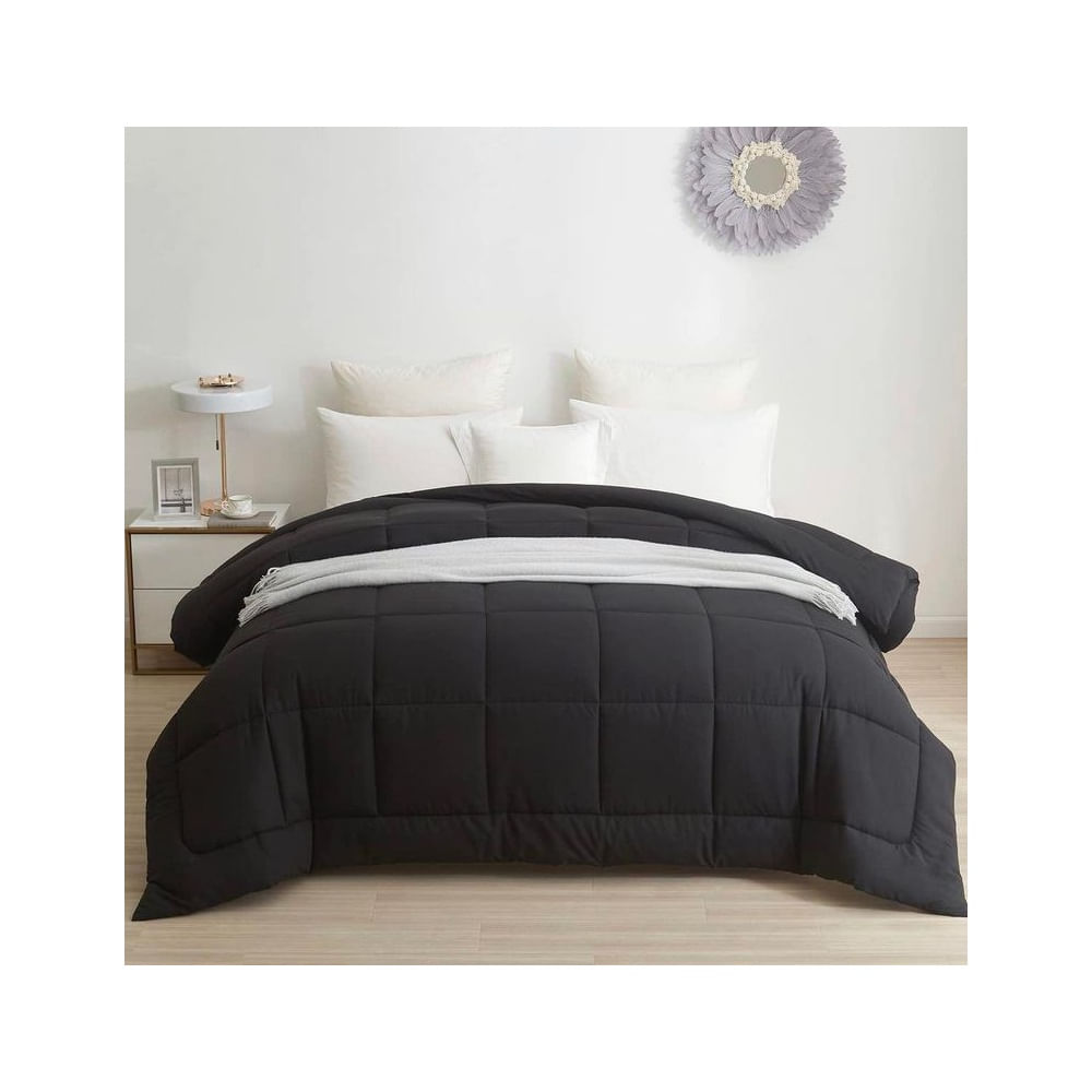 Edredón Monocromo Negro QUEEN Negro