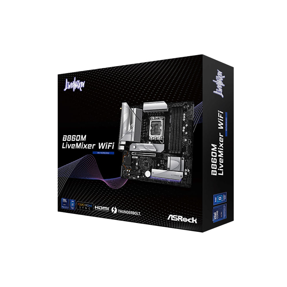 Placa Madre ASRock B860M LiveMixer WiFi Socket LGA1700 DDR5 Micro ATX - Rendimiento y Conectivid