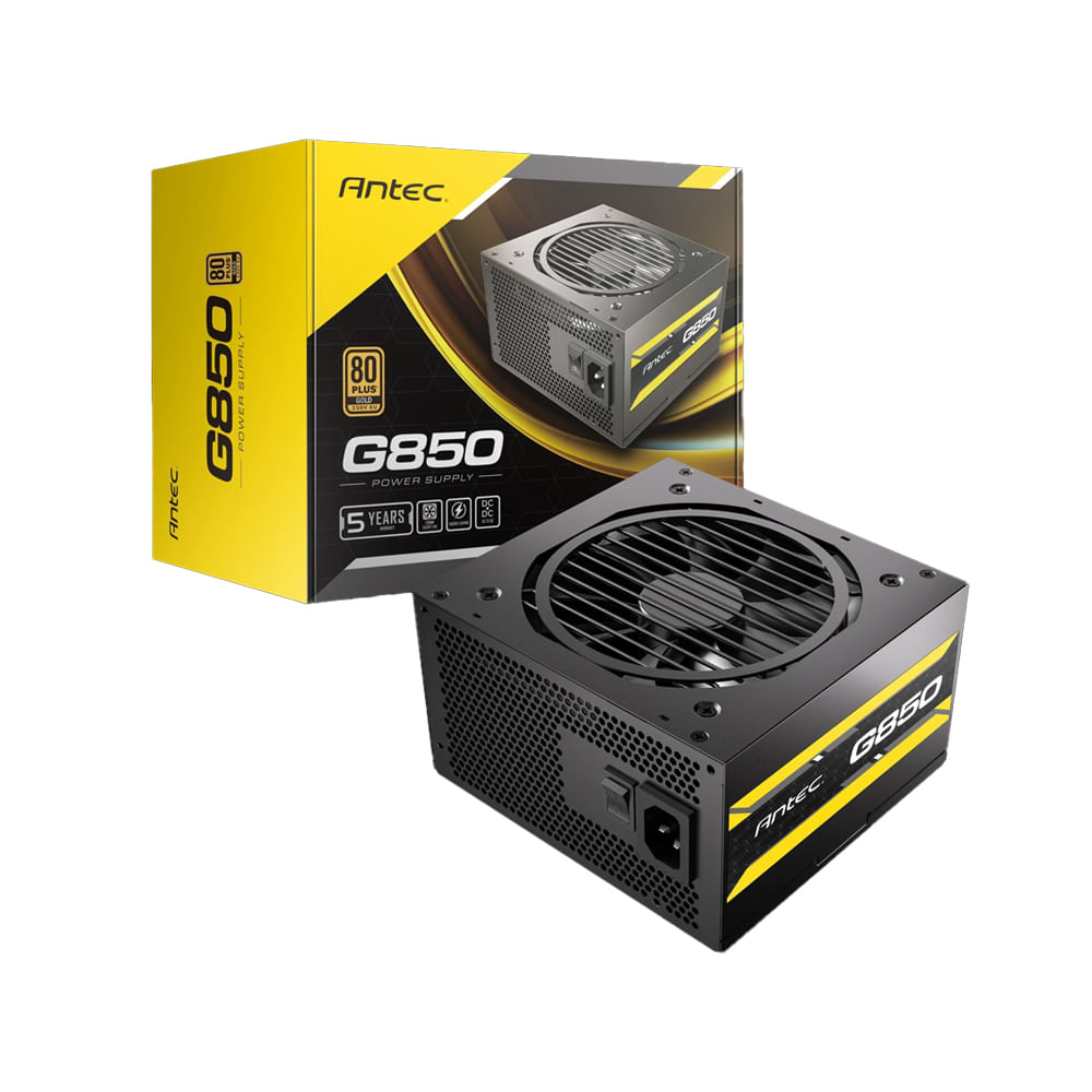 Fuente de poder Antec ATOM G850 850W 80 Gold compacta y eficiente para gaming y PC.