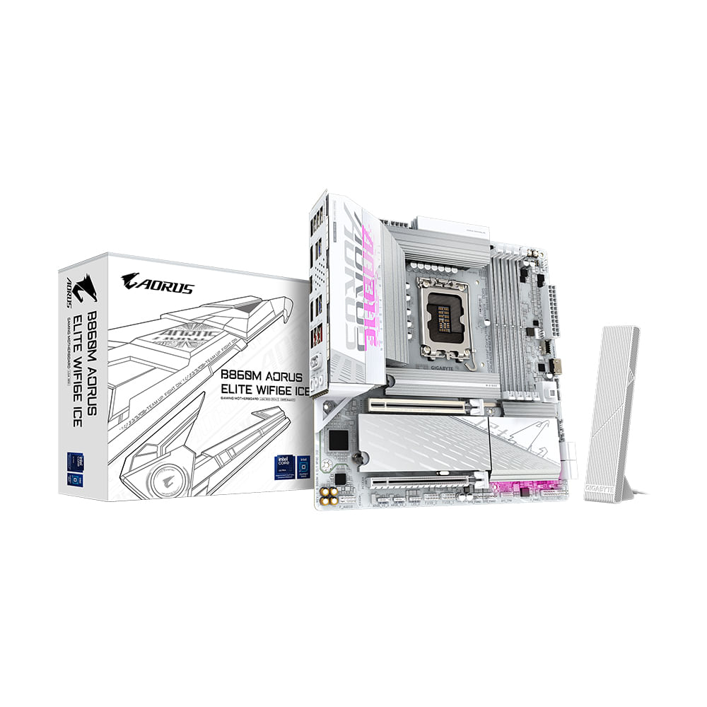 Placa madre Gigabyte B860M A ELT mATX blanca DDR5 velocidad eficiente y gran rendimiento para tu
