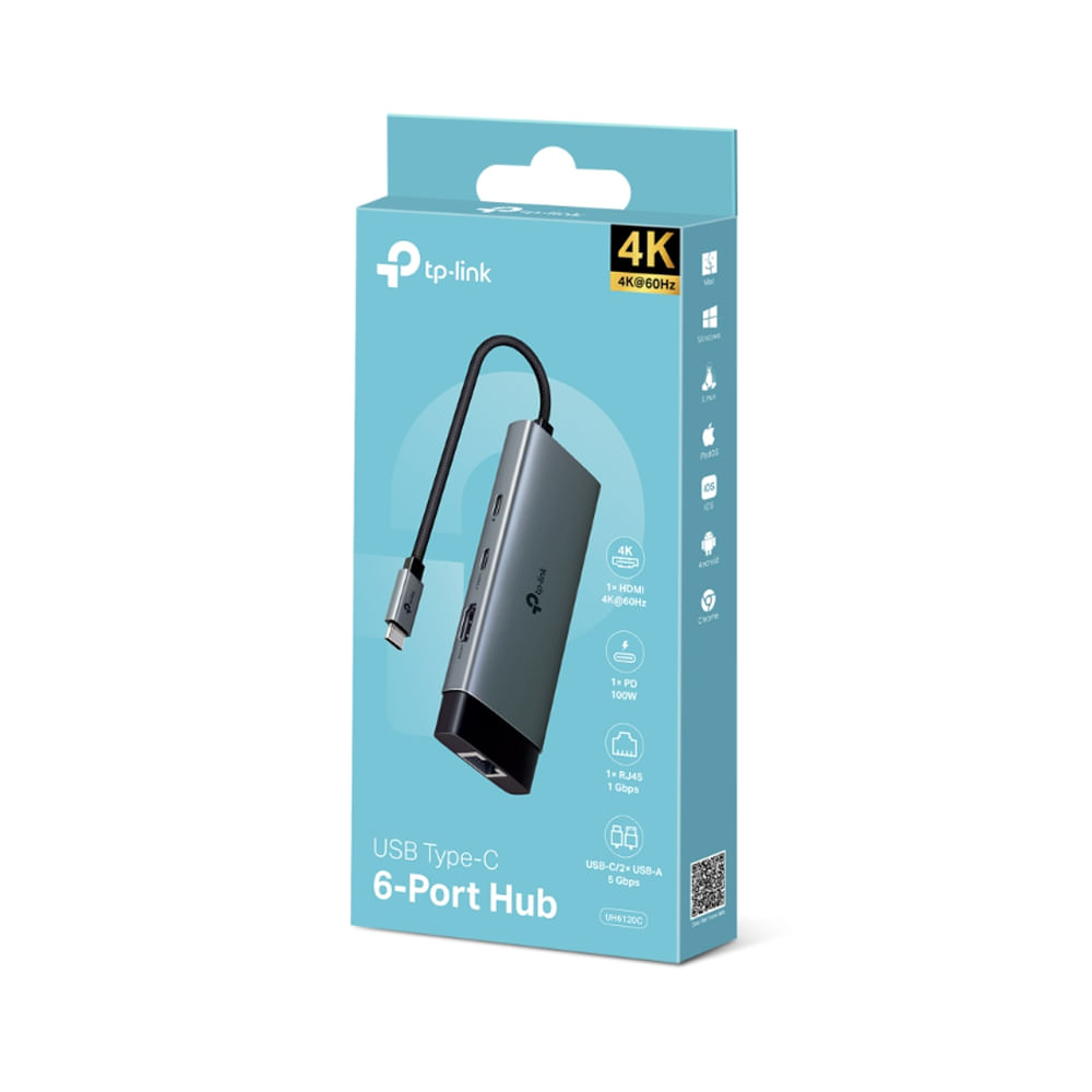 Adaptador USB-C a Red Gigabit y Hub TP-LINK UH6120C Conexiones Rápidas y Estables