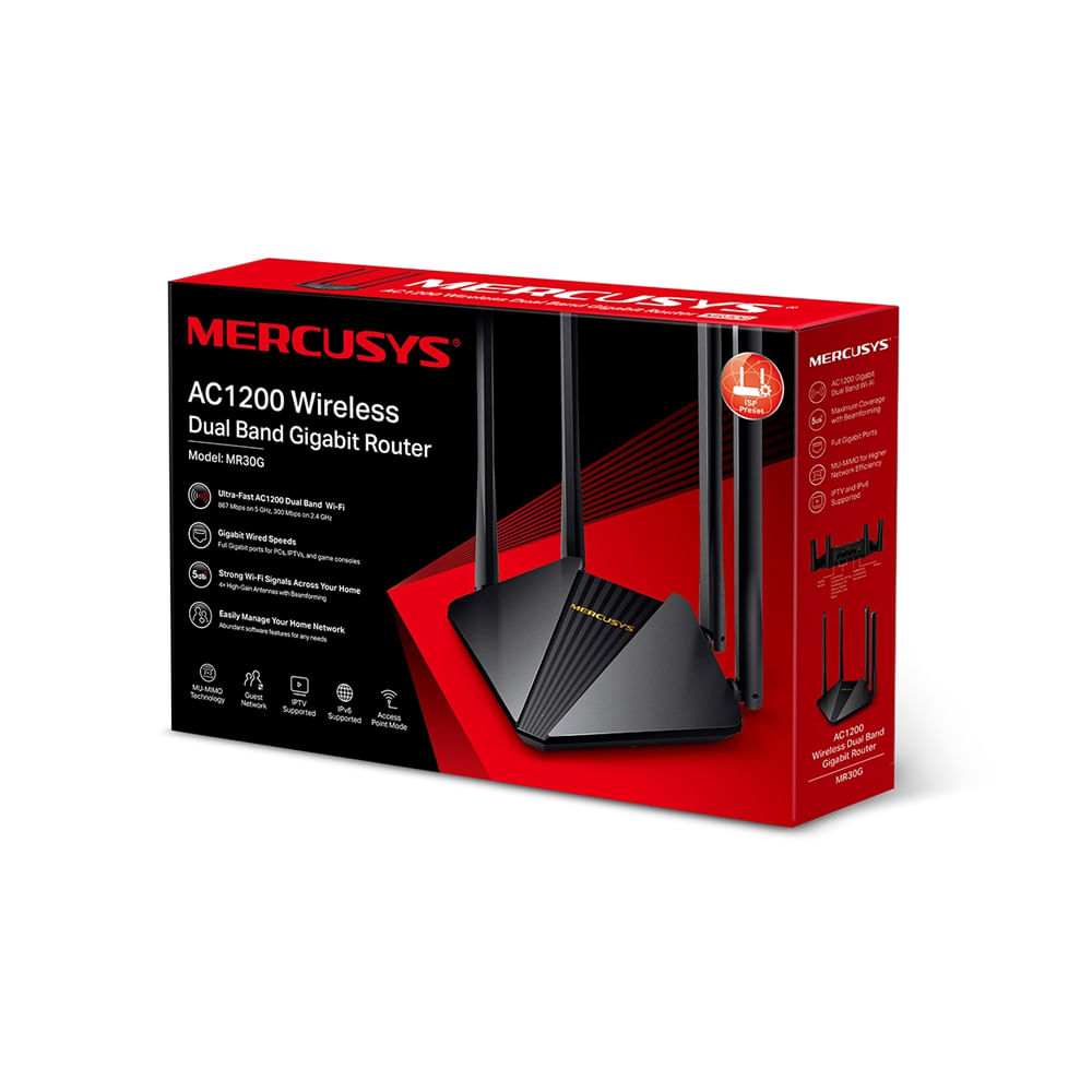 Enrutador Mercusys MR30G V1 Wi-Fi 5 Doble Banda 1GbE Conexión Rápida y Estable para tu Hogar