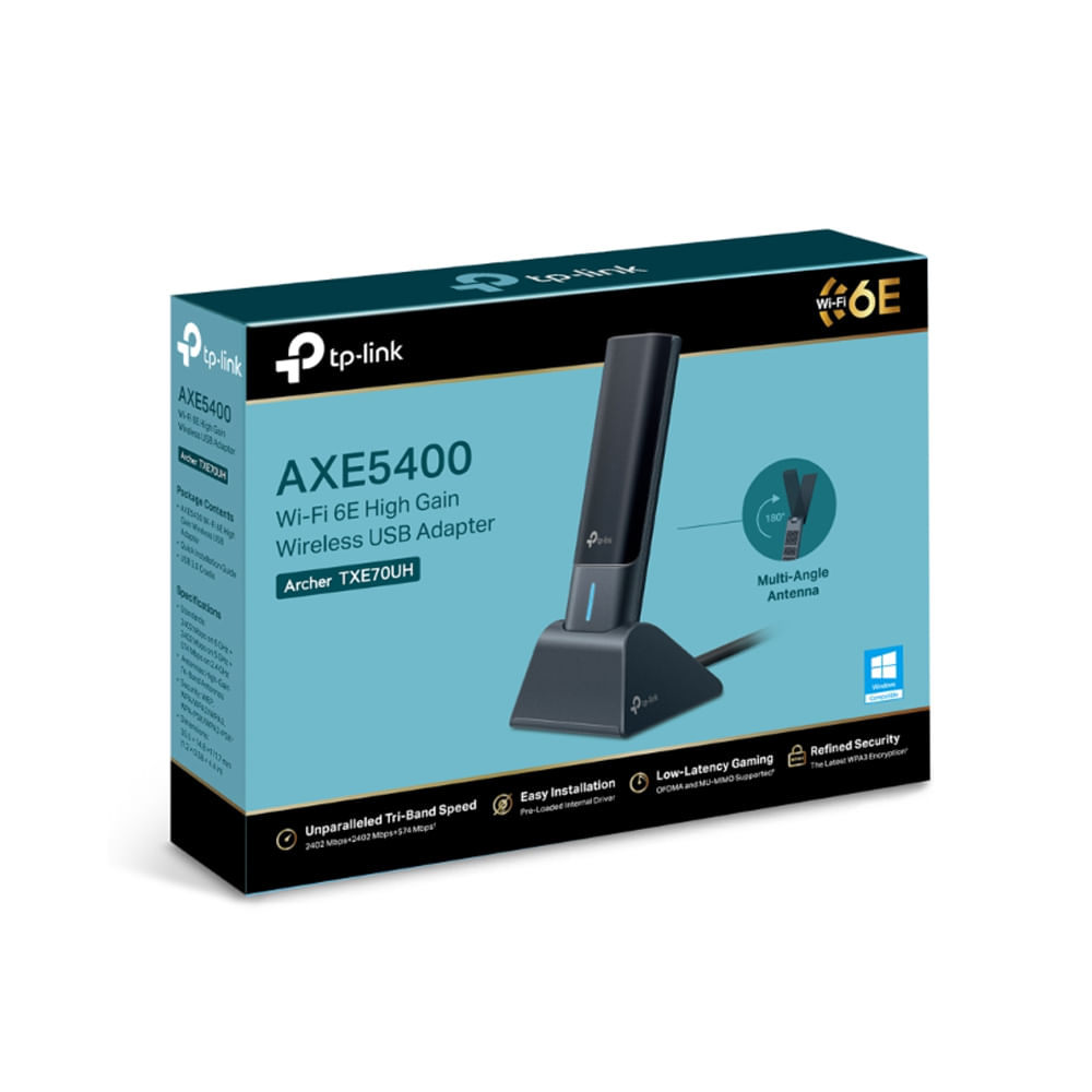 Adaptador Wi-Fi USB TP-Link Archer TXE70UH AXE5400 Velocidad Ultra Rápida Conectividad Dual Negr