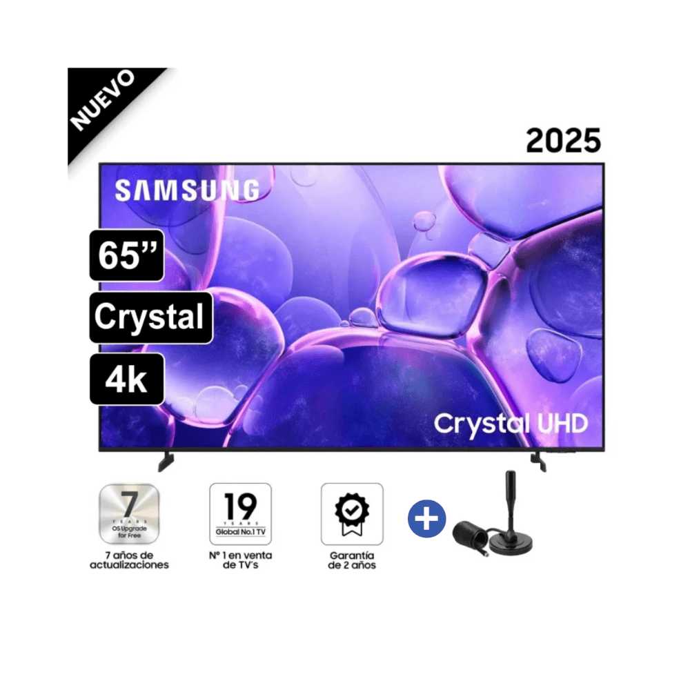 Televisor Samsung Smart TV 65 Crystal UHD 4K UN65U8000FGXPE Con Antena Digital