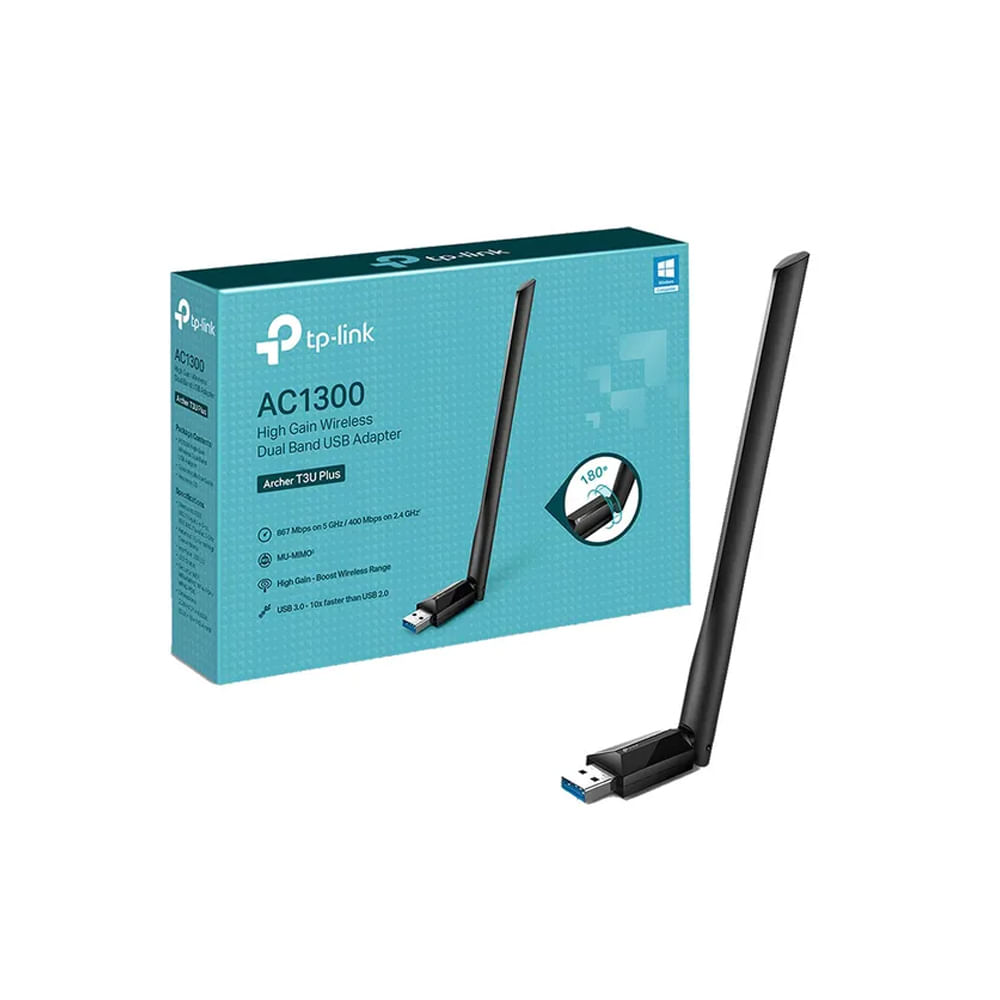 Adaptador USB WiFi TP-LINK AC1300 Doble Banda Velocidades Rápidas Conexión Estable y Fácil Instal