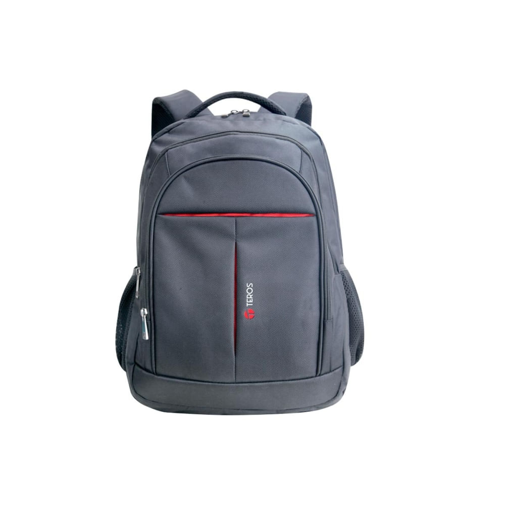Mochila Teros para Laptop de 15.6 en Negro y Gris - Resistente y Ligera de Poliéster