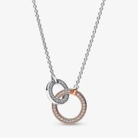 Collar Pandora Dos Tonos En Circulos Mujer