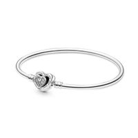Brazalete rígido Pandora broche de corazones mujerTalla 17cm
