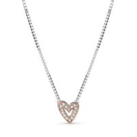 Collar Pandora Corazón Brillante Rosa Mujer
