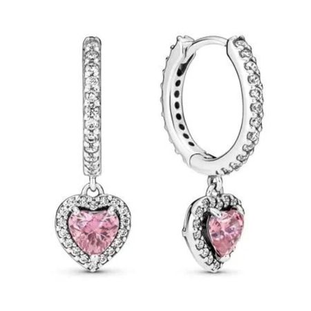 Aretes Pandora de aro corazón brillante