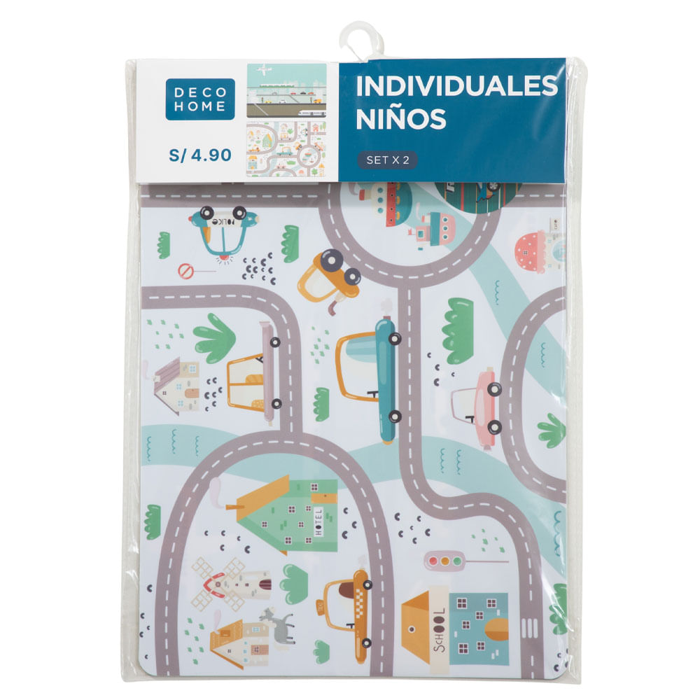 Set de Individuales DECO HOME x2 Race Cars