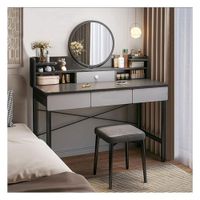 Tocador De Maquillaje Vintage Con Espejo LUZ LED Dormitorio Gris-Blanco ZZ94 III