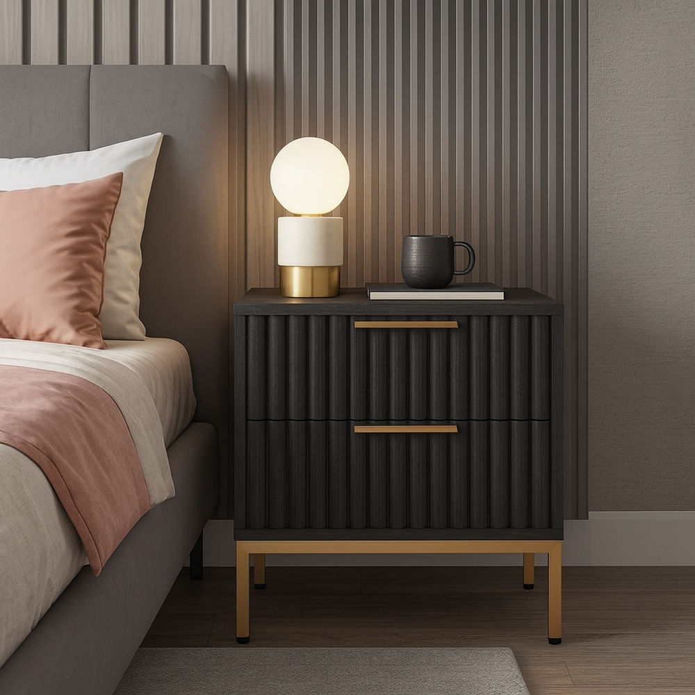 Velador Moderno Acanalado Ignis Color Wengue TU MESITA