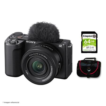 Cámara Sony ZV-E10 II Mirrorless + Lente 16-50mm II + Kit Básico