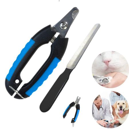 Cortauñas para Mascotas con Lima Azul Chico Con-Seguro AZUL