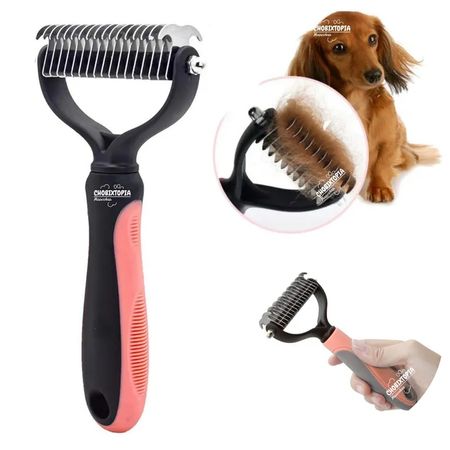 PEINE DESMOTADOR PARA PERROS Y GATOS ROSA SALMON PLOMO ROSA