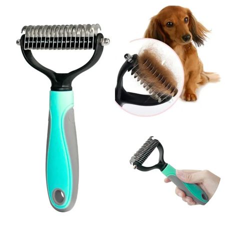 CEPILLO-PEINE DESMOTADOR PARA PERROS Y GATOS VERDE PLOMO VERDE AGUA