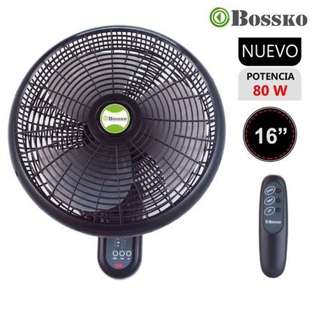 Ventilador de Pared Bossko BK-8210PD 3Vel 80W -Negro Ventilador de Pared con Control Remoto Bossko BK-8210PD 80W