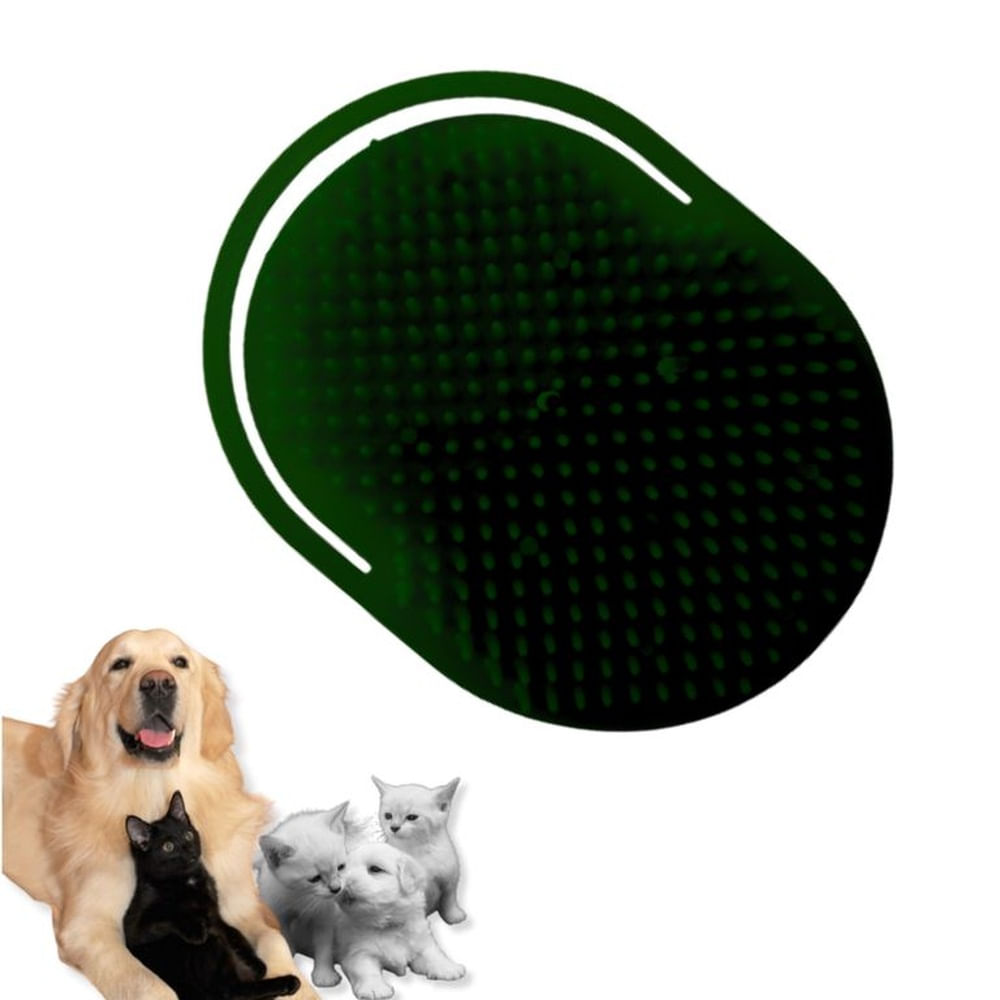 CEPILLO PARA MASCOTAS - MASAJE Y BAÑO NEGRO